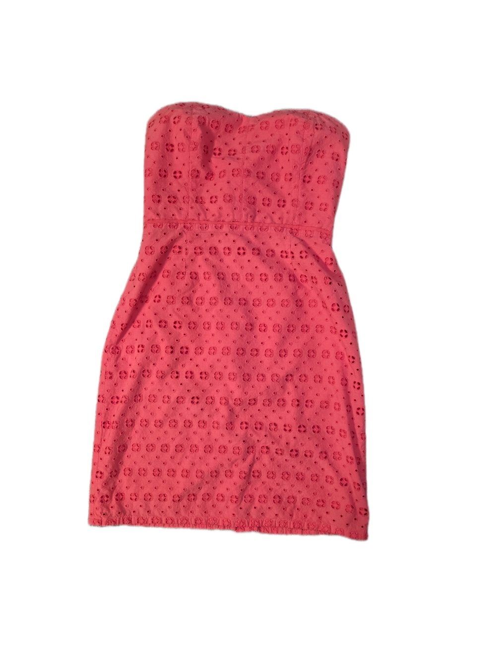 J.Crew Eyelet Strapless Dress Women’s Size 2 Coral Pink Mini Summer Vacation